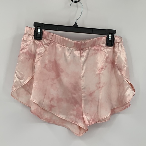 Cozy Rozy silky two piece set lounge pajama pink tie dye cami shorts new XL - Picture 4 of 5